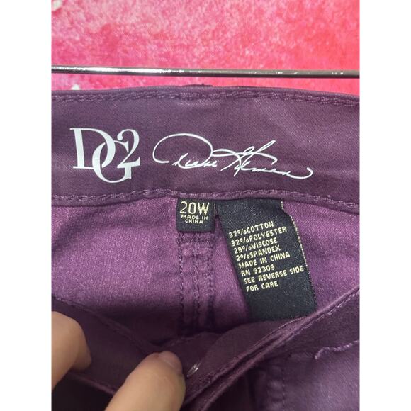 DIANA GILMAN DG2 EGGPLANT COATED 5 PKT SKINNY JEANS SZ 20W Stretchy Plus Size - Picture 3 of 4